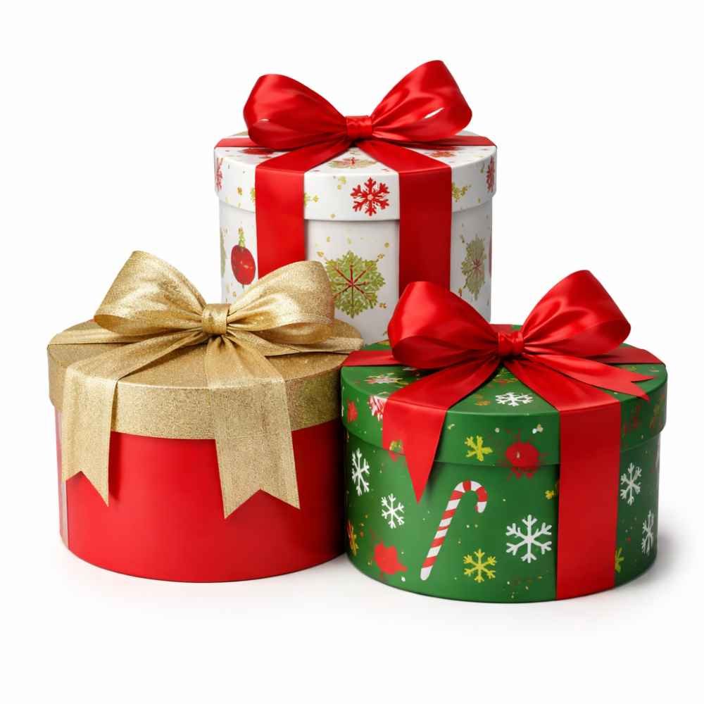 Christmas round boxes