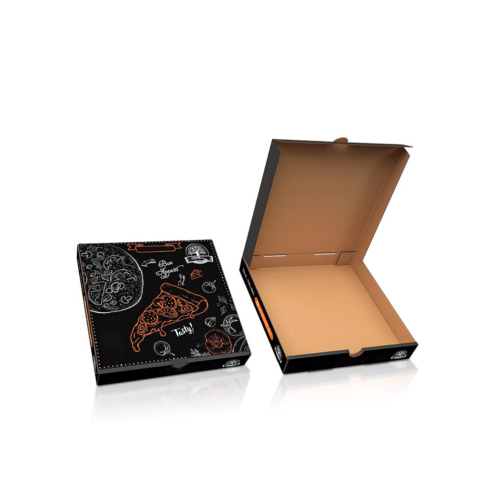 Black Pizza Box